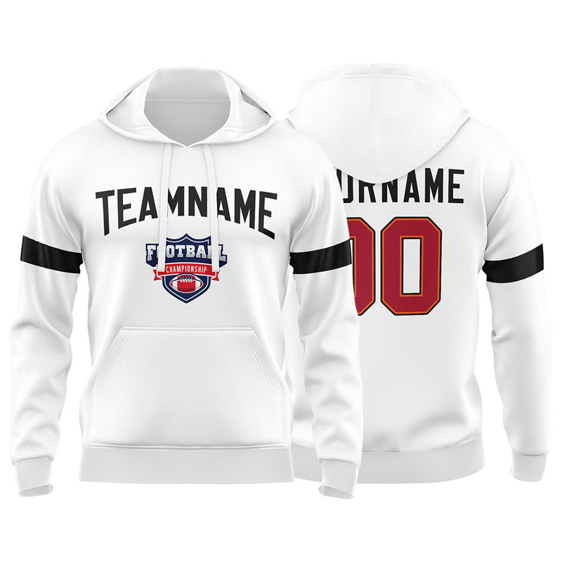 Custom Sweatshirt Hoodie For Man Woman Girl Boy Print Your Logo Name Number White