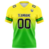 Custom Yellow&Green Gradient Football Jersey Personalized Football Shirts for Men Women  Printed Team Name Number Logo