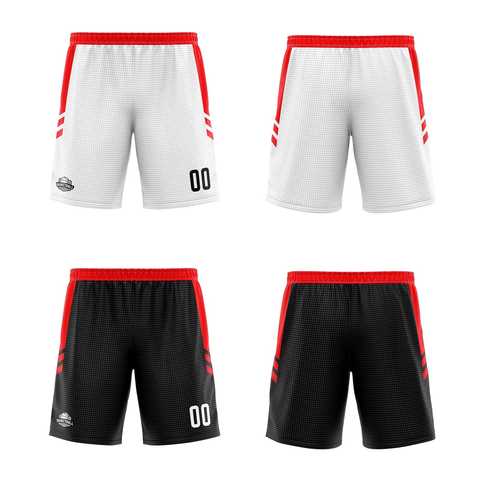 Custom White Red Reversible Basketball Suit for Adults and Kids Personalized Jersey enthsush