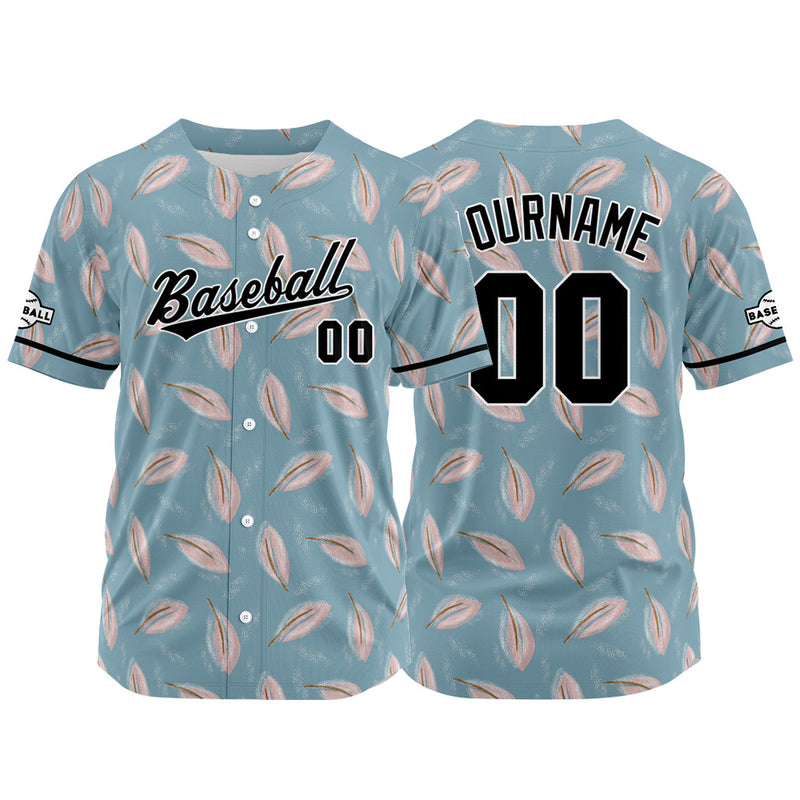 Custom Full Print Design Authentic Baseball Jersey gray blue