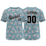 Custom Full Print Design Authentic Baseball Jersey gray blue