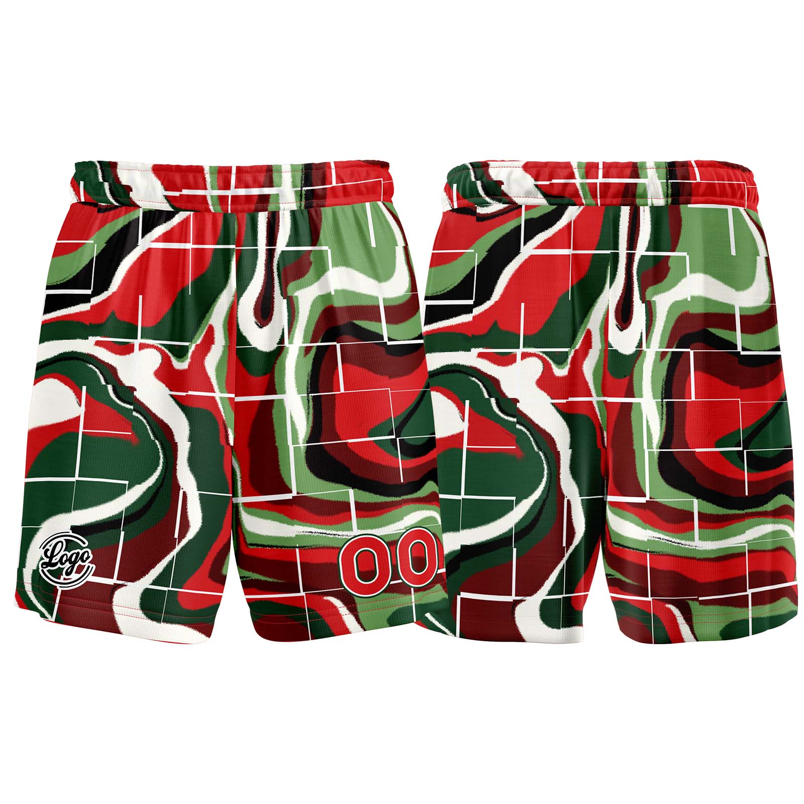 Custom Green Red Basketball Jersey Uniform Suit Printed Your Logo Name Number enthsush