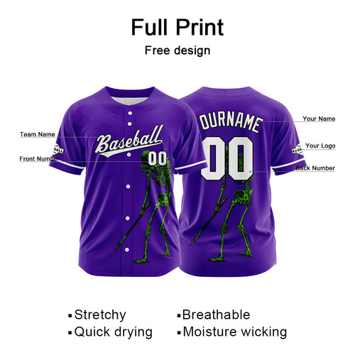 Custom Baseball Jersey Personalized Baseball Shirt for Men Women Kids Youth Teams Stitched and Print Purple enthsush