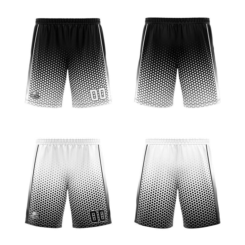 Custom Reversible Basketball Suit for Adults and Kids Personalized Jersey Black-White