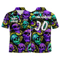 Custom Football Polo Shirts  Add Your Unique Logo/Name/Number Yellow&Purple enthsush