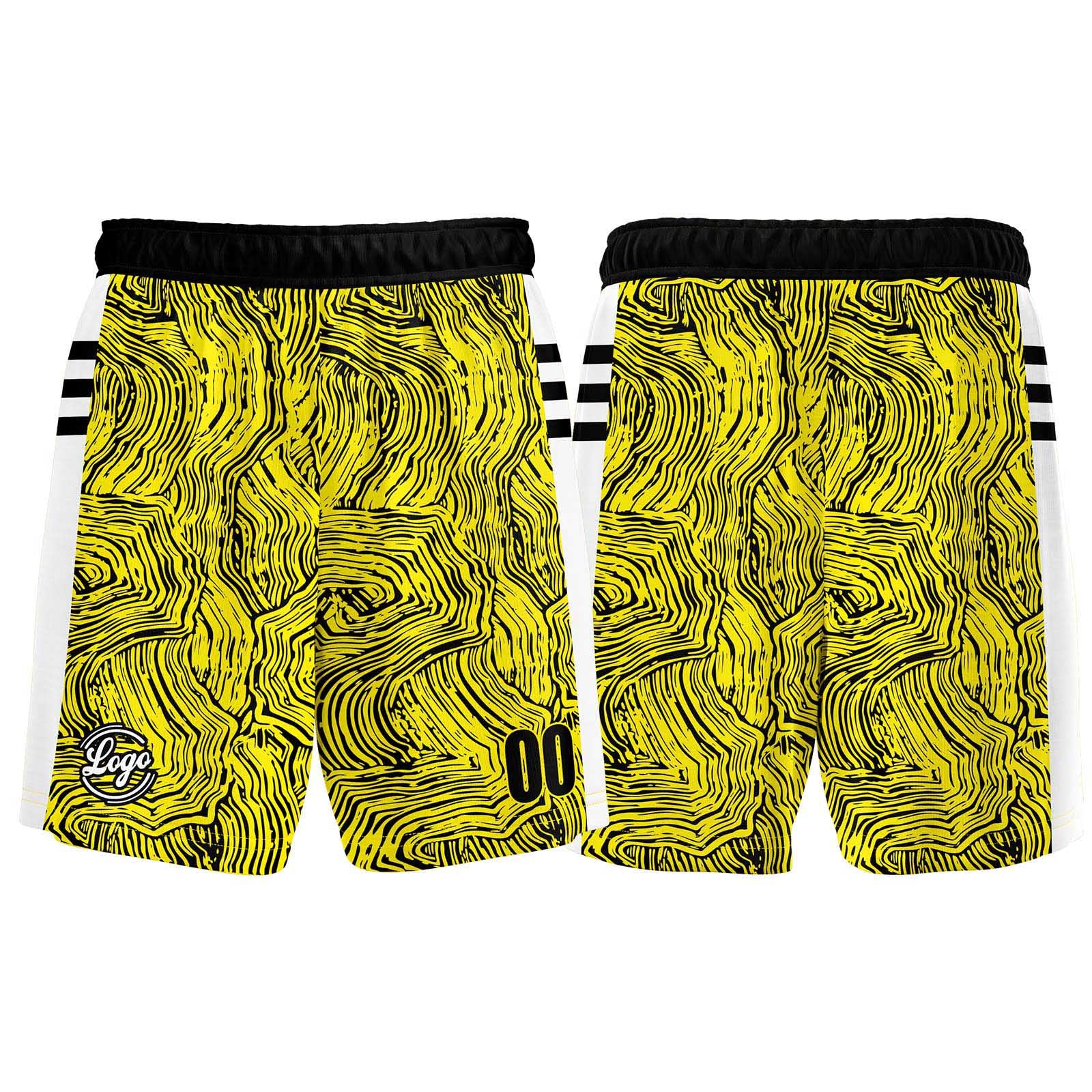 Custom Black Yellow Basketball Jersey Uniform Suit Printed Your Logo Name Number enthsush
