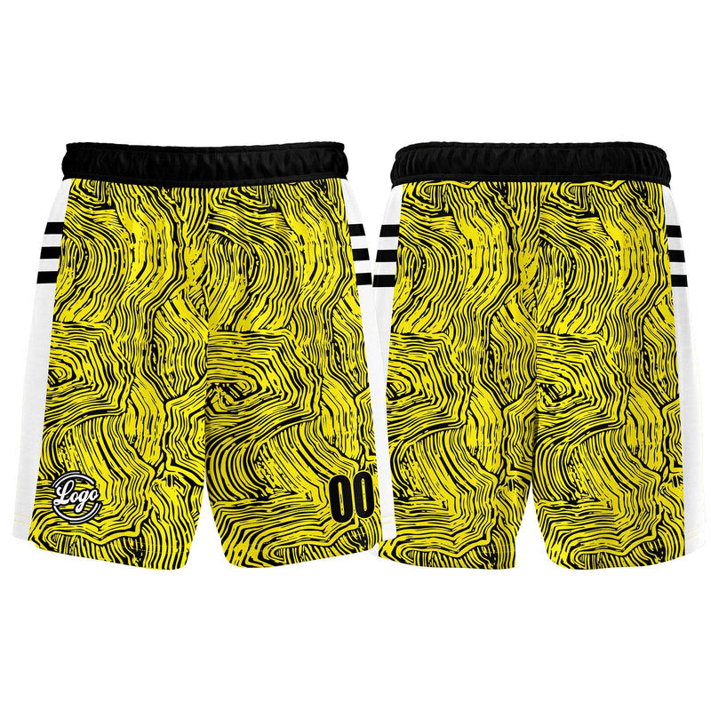 Custom Black Yellow Basketball Jersey Uniform Suit Printed Your Logo Name Number