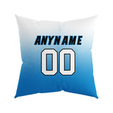 Custom Football Throw Pillow for Men Women Boy Gift Printed Your Personalized Name Number Blue&Gray&Black