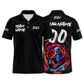 Custom Football Polo Shirts  Add Your Unique Logo/Name/Number Black&White enthsush