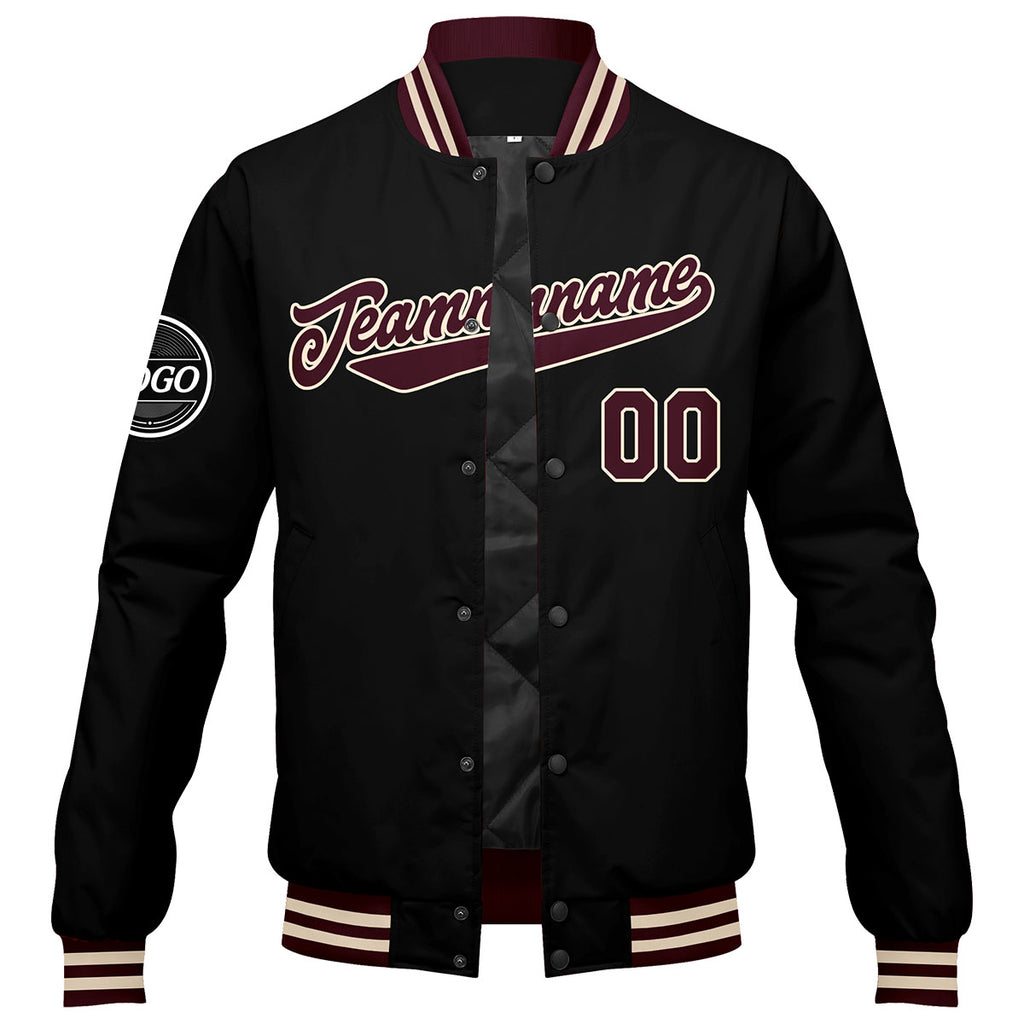 Custom Varsity Jacket Letterman jacket for Men, Women and Youth Marroon Black enthsush