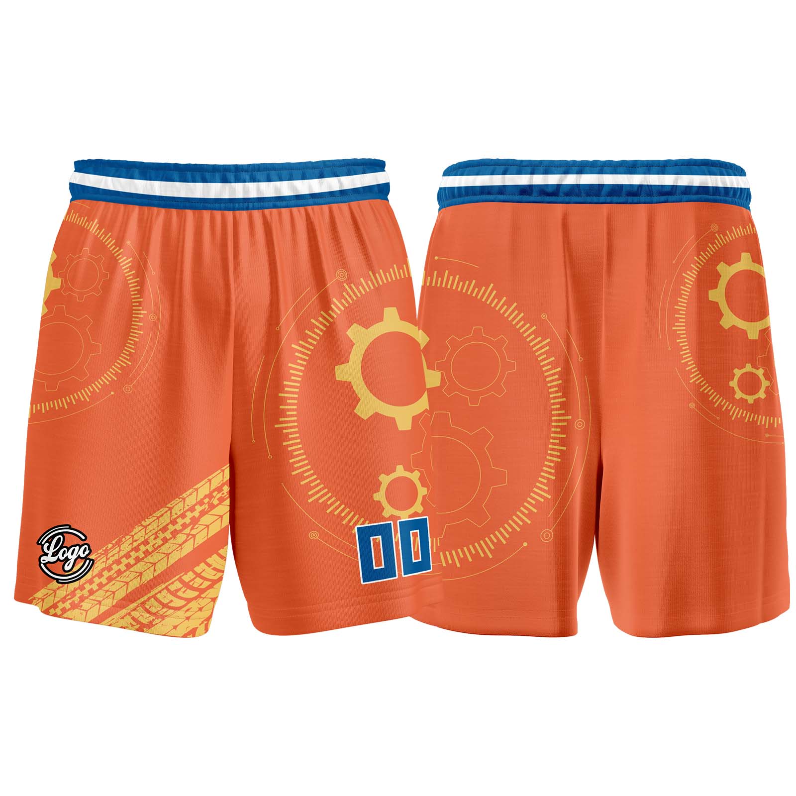 Custom Orange Blue Basketball Jersey Uniform Suit Printed Your Logo Name Number enthsush