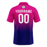 Custom Fuchsia Navy Football Polo Shirts Add Your Unique Logo/Name/Number