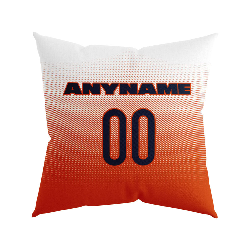 Custom Football Throw Pillow for Men Women Boy Gift Printed Your Personalized Name Number Navy&Orange&Gray enthsush