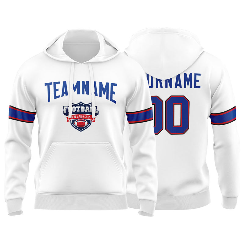 Custom Sweatshirt Hoodie For Man Woman Girl Boy Print Your Logo Name Number White