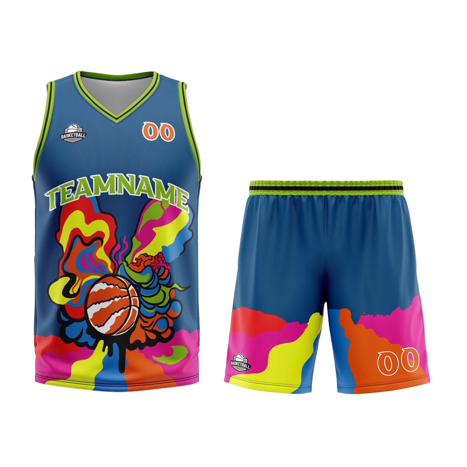 Custom Blue Basketball Jersey Uniform Suit Printed Your Logo Name Number enthsush