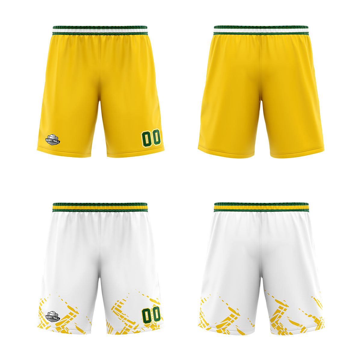 Custom Yellow Green Reversible Basketball Suit for Adults and Kids Personalized Jersey enthsush