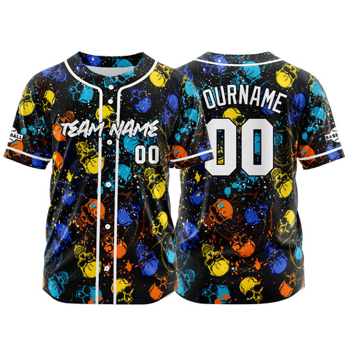 Custom Baseball Jersey Personalized Baseball Shirt for Men Women Kids Youth Teams Stitched and Print Blue&Yellow enthsush