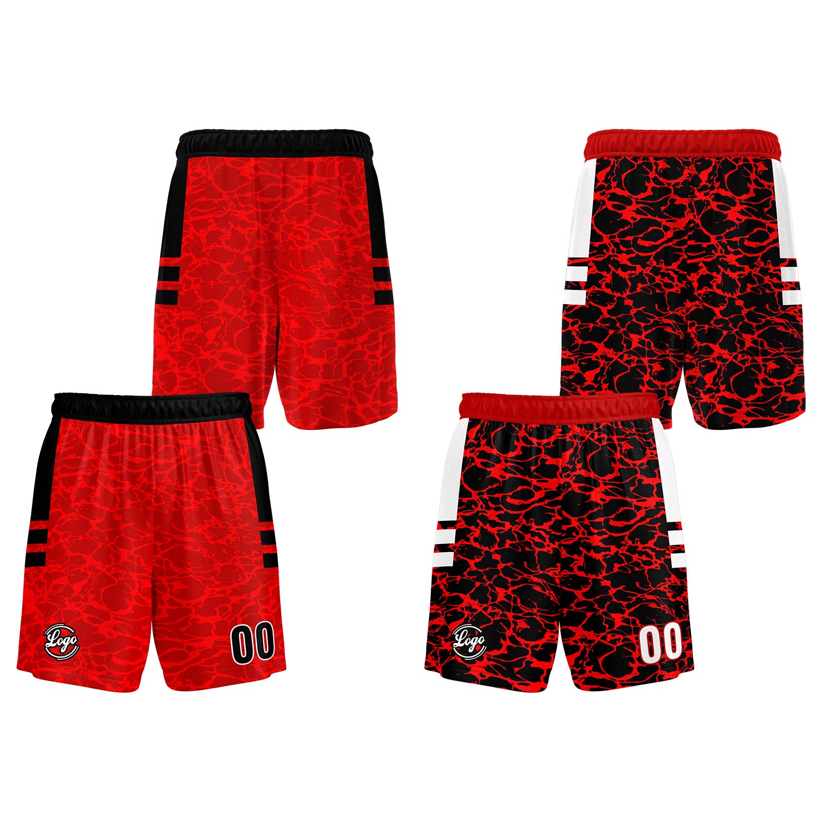 Custom Red Reversible Basketball Suit for Adults and Kids Personalized Jersey enthsush
