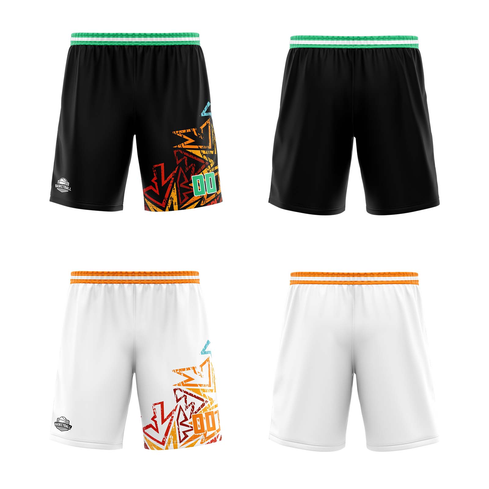 Custom Green Reversible Basketball Suit for Adults and Kids Personalized Jersey enthsush