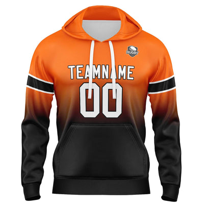 Custom Gradient Sweatshirt Hoodie For Man Woman Girl Boy Print Your Logo Name Number Orange&Black enthsush