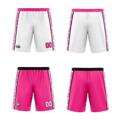 Custom White Pink Reversible Basketball Suit for Adults and Kids Personalized Jersey enthsush