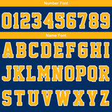 Custom Basketball Jersey Uniform Suit Printed Your Logo Name Number Navy-Yellow