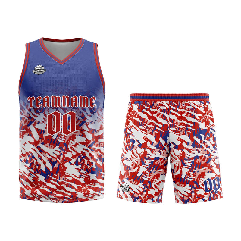 Custom Blue Red White Basketball Jersey Uniform Suit Printed Your Logo Name Number