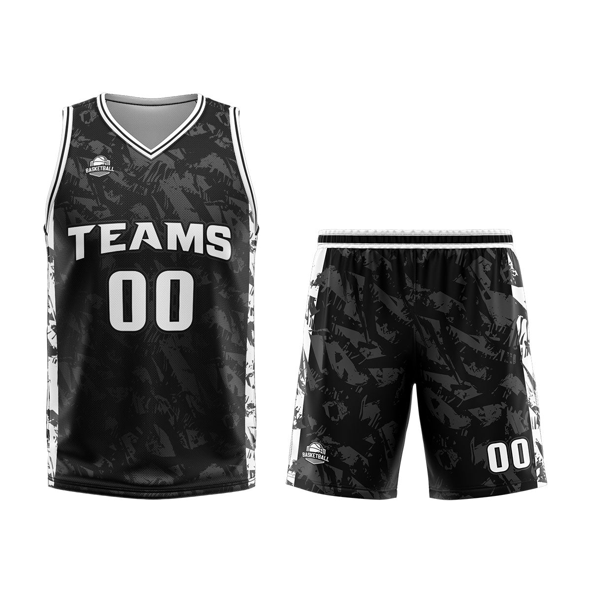 Custom Black Grey Basketball Jersey Uniform Suit Printed Your Logo Name Number enthsush