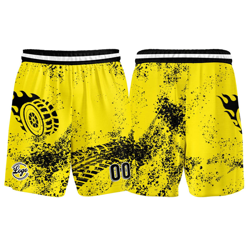 Custom Yellow Black Basketball Jersey Uniform Suit Printed Your Logo Name Number