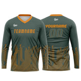 Custom Green Orange Basketball Soccer Football Shooting Long T-Shirt for Adults and Kids