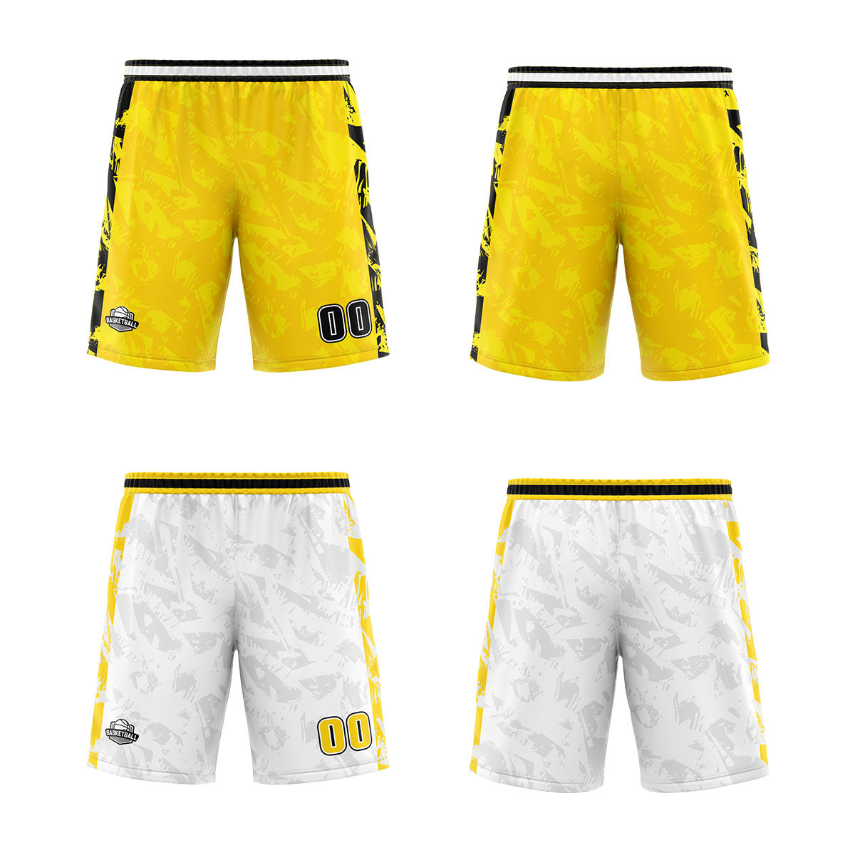 Custom Yellow Reversible Basketball Suit for Adults and Kids Personalized Jersey enthsush