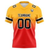 Custom Light Orange Red Gradient Football Jersey Personalized Football Shirts for Men Women  Printed Team Name Number Logo