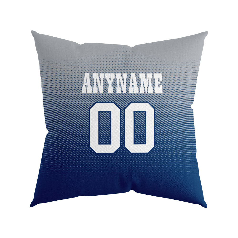 Custom Football Throw Pillow for Men Women Boy Gift Printed Your Personalized Name Number Royal&Gray&White enthsush