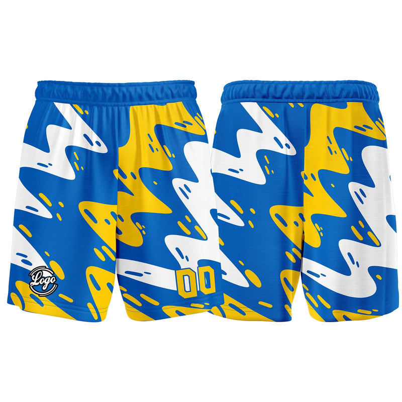 Custom Blue Yellow Basketball Jersey Uniform Suit Printed Your Logo Name Number