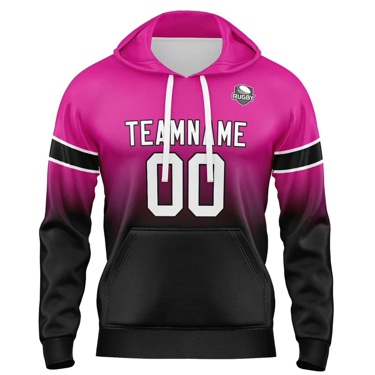 Custom Gradient Hoodie For Man Woman Girl Boy Print Your Logo Name Number Rose&Black enthsush