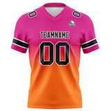 Custom Rose&Orange Gradient Football Jersey Personalized Football Shirts for Men Women  Printed Team Name Number Logo