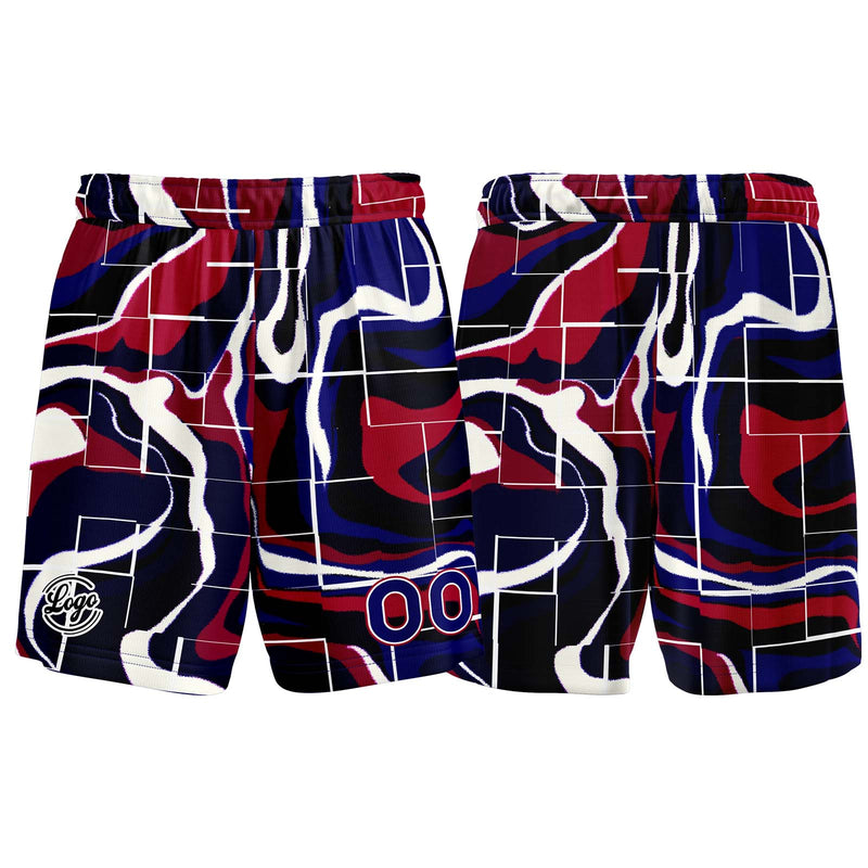 Custom Navy Red Basketball Jersey Uniform Suit Printed Your Logo Name Number