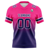Custom Rose&Dark Purple Gradient Football Jersey Personalized Football Shirts for Men Women  Printed Team Name Number Logo