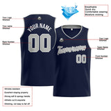 Custom Stitched Basketball Jersey for Men, Women  And Kids Navy-Gray