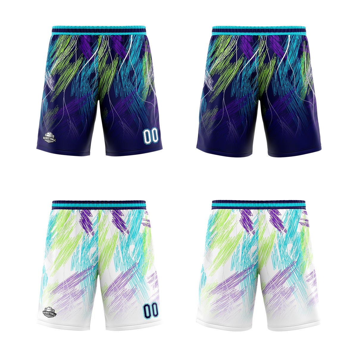 Custom Purple Light Blue Reversible Basketball Suit for Adults and Kids Personalized Jersey enthsush
