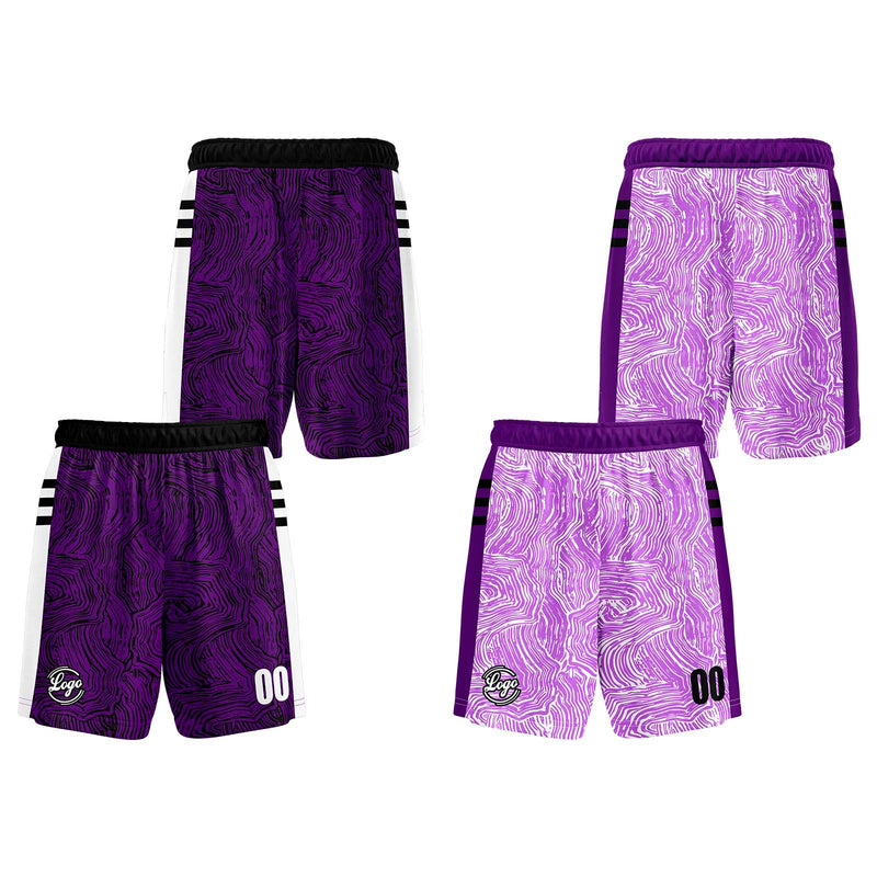 Custom Black Purple Reversible Basketball Suit for Adults and Kids Personalized Jersey