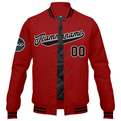 Custom Varsity Jacket Letterman jacket for Men, Women and Youth Red Black enthsush