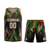 Custom Black Orange Basketball Jersey Uniform Suit Printed Your Logo Name Number