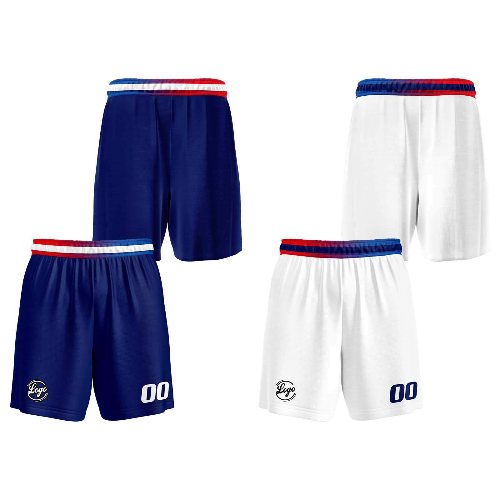 Custom Navy Red Reversible Basketball Suit for Adults and Kids Personalized Jersey enthsush