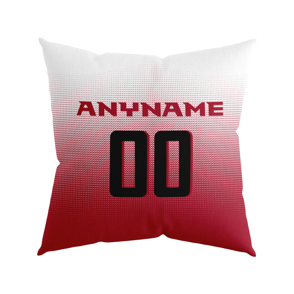 Custom Football Throw Pillow for Men Women Boy Gift Printed Your Personalized Name Number Red&White&Black enthsush