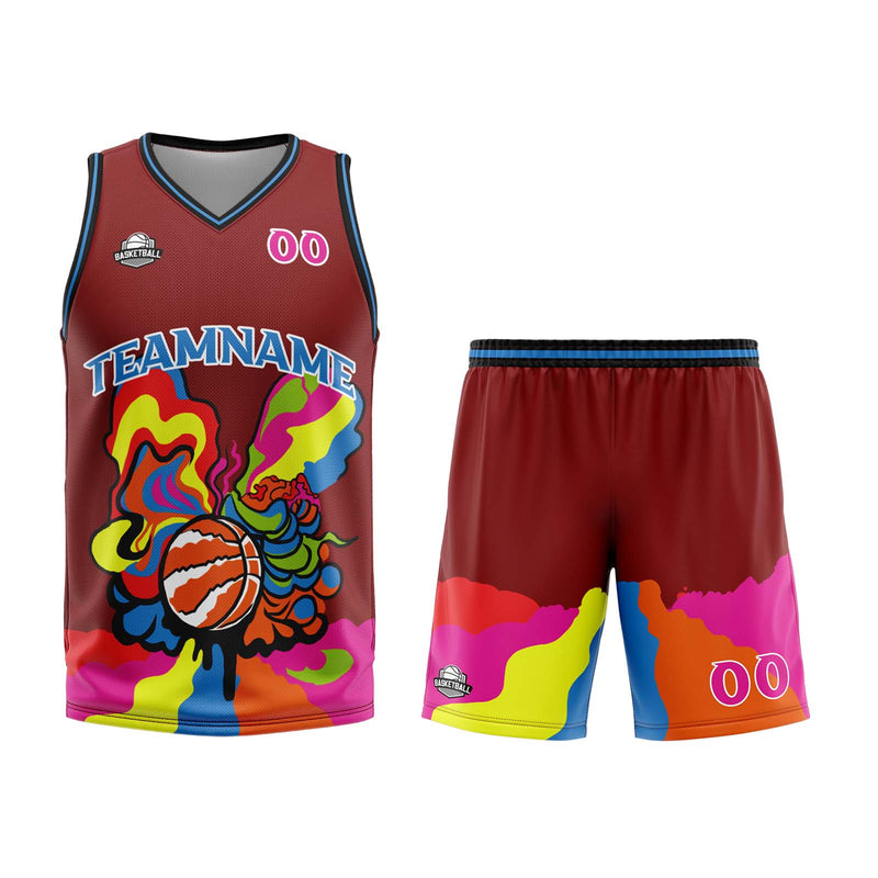 Custom Burgundy Basketball Jersey Uniform Suit Printed Your Logo Name Number
