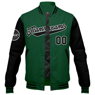 Custom Varsity Jacket Letterman jacket for Men, Women and Youth Green Black enthsush