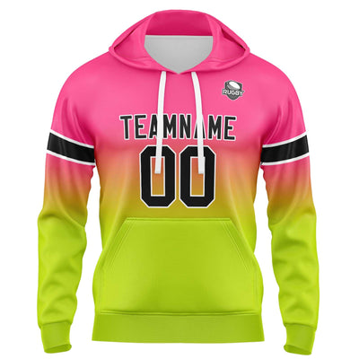 Custom Gradient Hoodie For Man Woman Girl Boy Print Your Logo Name Number Pink&Chartreuse enthsush