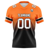 Custom Orange&Black Gradient Football Jersey Personalized Football Shirts for Men Women  Printed Team Name Number Logo