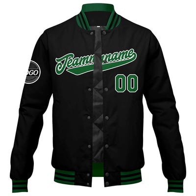 Custom Varsity Jacket Letterman jacket for Men, Women and Youth Green Black enthsush
